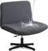 Armless Criss Cross Office Desk Chair Cover Slipcover, Waterproof Stretch Jacquard Vanity Swivel Chair Cover Mid Back Wide Seat Office Computer Ga...