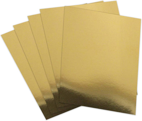 Gold Foil Mirror Card Stock Reflective mirrored cardstock Gold shimmer Heavy Weight Paper Board 8.5 x 11 Heavy weight 300 GSM Card stock...