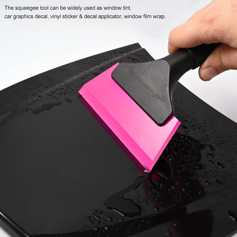 EHDIS Small Squeegee 5 inch Rubber Window Tint Windshield Scraper for Car,Glass, Mirror, Shower, Door,Bathroom Cleaning (Pink)...
