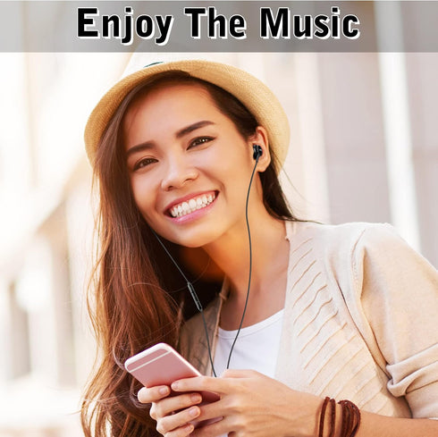 UrbanX OEM 2021 Type-C Stereo Headphones for Samsung Galaxy Z Flip3 5G Braided Cable - with Microphone - Black - USB-C Connector (US Version)...
