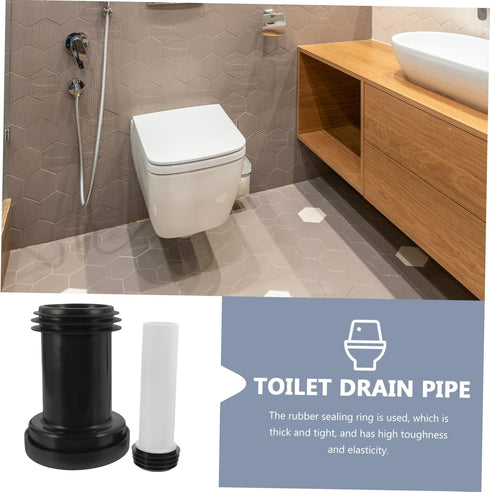 2pcs toilet connecting water flush extension toilet Lengthened toilet parts drainage Toilet Accessory for Wall Drain t tool rubber pvc water tank ...