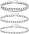 yfstyle 3PCS Silver Anklet for Women 14K Cuban Anklet Silver Ankle Bracelets for Women Stainless Steel Waterproof Cuban Link Anklets Set Layered A...