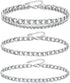 yfstyle 3PCS Silver Anklet for Women 14K Cuban Anklet Silver Ankle Bracelets for Women Stainless Steel Waterproof Cuban Link Anklets Set Layered A...