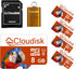 Pack of 5 Parrot-Prime Micro SD Card 8GB Flash Memory Card Micro SDHC C10 A1 U1 with SD Adapter, Card Reader (8GB)...