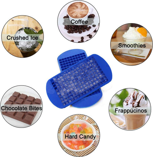 LeeYean Silicone Mini Ice Cube Trays 2 Pack, 160 Small Ice Cube Molds Easy Release Crushed Ice Cube for Chilling Whiskey Cocktail, BPA Free Flexib...