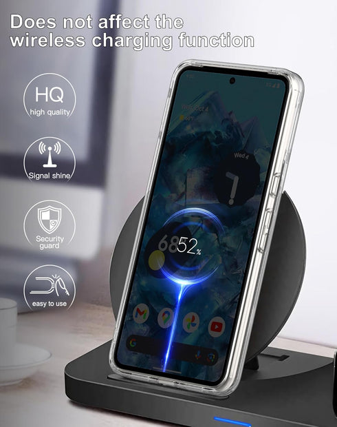 for Pixel 8 Pro Case,Premium PC+TPU Shockproof Protective Phone Case Cover with Tempered Glass Screen Protector for Google Pixel 8 Pro (Clear)...