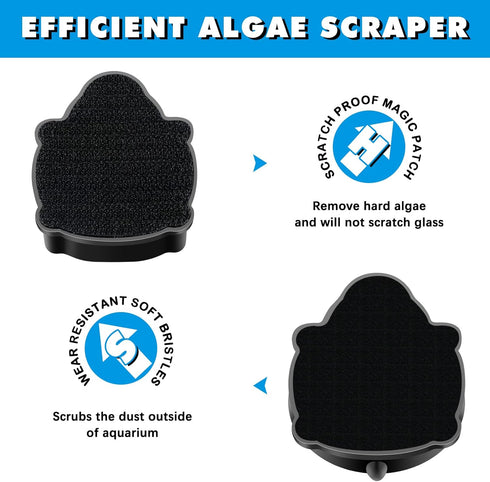 2 Pcs Algae Cleaning Scrapers Aquarium Tank Glass Brush Small Aquarium Magnet Cleaner Fish Tank Algae Cleaner Magnetic Aquarium Glass Cleaner for ...