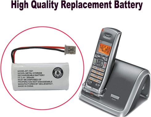 GEILIENERGY 2.4V 300mAh BT-1021 BT-1025 BT-1008 BT-1016 Phone Battery Compatible with Uniden BT1021 Empire CPH-515B BBTG0798001 Cordless Phone (4-...