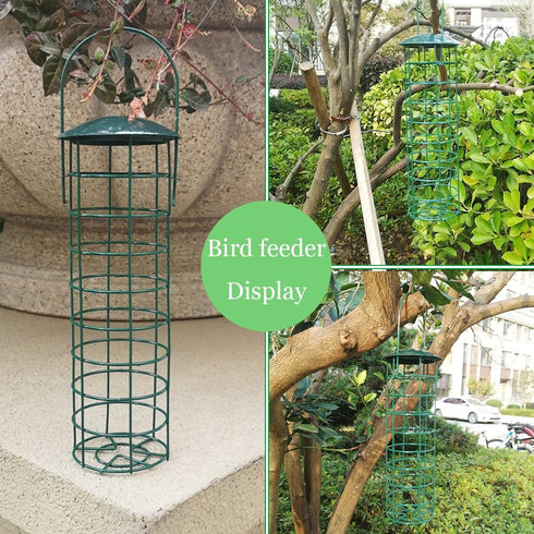 Suet Ball Bird Feeder Outdoor Hanging Metal Wire Wild Bird Feeder Fat Ball Food Feeder (1)...