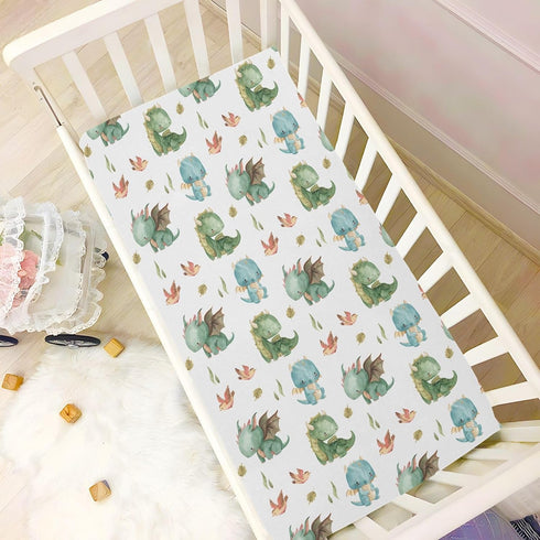 Burbuja Fitted Crib Sheet for Girls and Boys, Cute Dragon Soft Breathable Crib Sheet for Standard Crib and Toddler Bed Mattresses, 27 x 39 in...