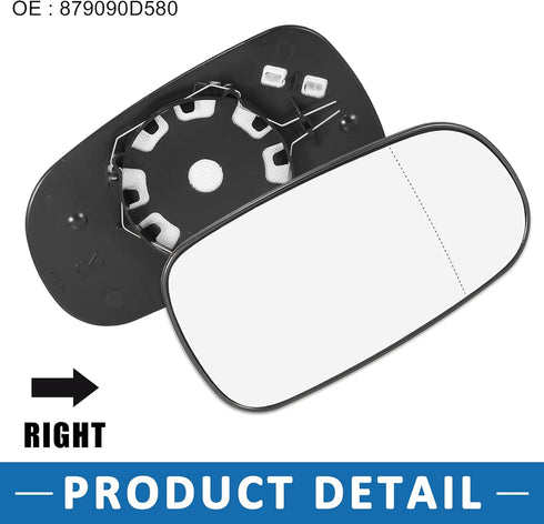 Passenger Right Side Heated Mirror Glass Replacement 12795610 Car Accessory for SAAB 9-3 2003-2011...