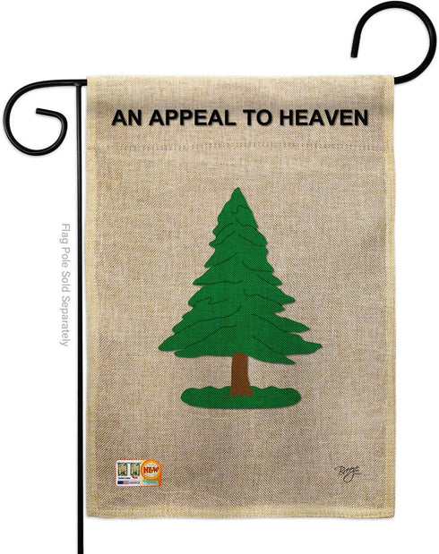 Breeze Decor Pine Tree Garden Americana US Historic July Memorial Veteran Independence United State American House Decoration Banner Small Yard Gi...