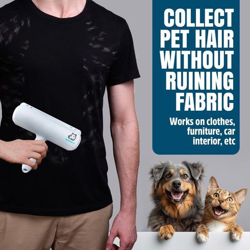 Pet Hair Removal and Lint Roller | Bestiary Reusable Pet Hair Remover for Dogs and Cats | Pet Fur and Lint Removal from Furniture, Clothing, Beds,...