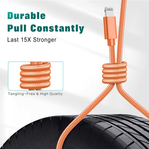 Hi-Mobiler MFi Certified Lightning Cable 2Pack 6FT iPhone Charger Nylon Braided High Speed Data Sync Cord Fast Charging Long Cord Compatible iPhon...