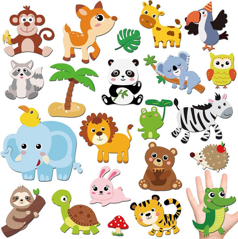 30PCS Jungle Fridge Magnets Safari Animals Refrigerator Magnets Set Removable and Reusable Magnets for Kids Toddlers and Adults Classroom Home Nur...