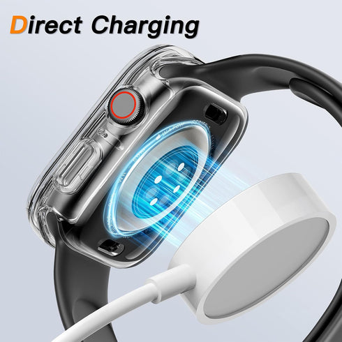 COOLQO 2 Pack Waterproof 2 in 1 Case Compatible for Apple Watch 40mm SE 2nd 2023 SE 6 5 4, with 9H Tempered Glass Screen Protector, Full Body Cove...