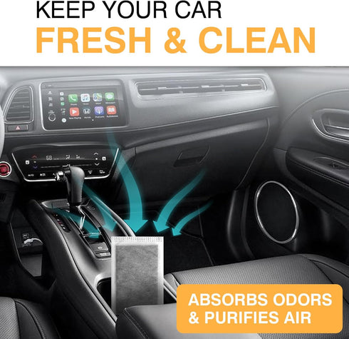 3 Pcs Micro Copper Charcoal Air Purifying Bag, Activated Charcoal Bags Odor Absorber Deodorizer Tablet for Drawer Closet Car Shoe Effectively Remo...