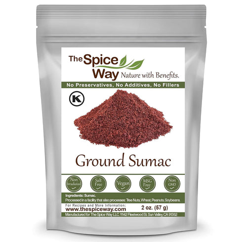 The Spice Way - Pure 100% Sumac, No Salt, no GMO, no Irradiation, Spice Seasoning Powder 2 oz (resealable bag) (Sumak)...