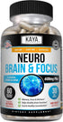 Kaya Naturals - Neuro Brain for Memory & Focus - Nootropic Energy Capsule - Nootropic Brain Support Supplement - Focus & Concentration & Learning ...