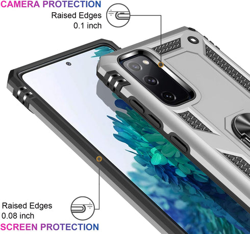 LUMARKE for Galaxy S20 FE Case with Screen Protector,Pass 16ft. Drop Tested Military Grade Protective Phone Cover with Magnetic Ring Kickstand Com...