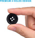 100 Pcs Premium Mixed Resin Sewing Buttons, ONEHERE Eco-Friendly 4-Hole Craft Buttons, 5 Sizes of Black Buttons Suitable for Sewing, DIY and Holid...