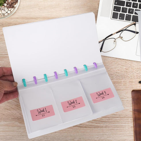 52 Weeks Saving Challenge Binder Budget Planner, Budget Book With Cash Envelopes Savings Challenge, Budget Book Planner, Money Binder For Saving...