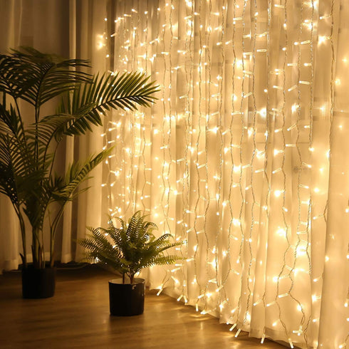 Window Curtain String Lights 20 feet 600 Led Fairy Twinkle Lights with Remote, Timer, 8 Modes for Room Wedding Party Backdrop Outdoor Indoor Decor...