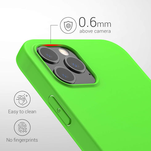 kwmobile Case Compatible with Apple iPhone 12 Pro Max Case - Soft Slim Protective TPU Silicone Cover - Neon Green...