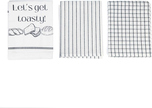Kitchen Tea Towels for Baking Sourdough| Flour Sack Towels| Cotton Decorative Kitchen Towels| Flour Sack Dish Towels for Kitchen|100% Cotton Black...