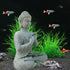Aquarium Buddha Statue Japanese Buddah Figurine Fish Tank Buda Sculpture Zen Sandstone Ornaments Underwater Landscape Decoration,Gift...