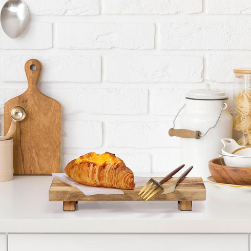Paulownia Wood Riser for Home Decor, Small Plant Stands, Decorative Wood Risers, Wood Pedestal Stand, Rustic Wooden Trays for Kitchen Counters (10...