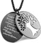 HZMAN Two Piece Serenity Prayer Stainless Steel Pendant Necklace With Tree Of Life Cut Out 22+2" Chain...