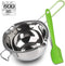 Stainless Steel Double Boiler with Silicone Spatula, Chocloate Metls Pot with Heat Resistant Handle for Melting Chocolate, Candy, Candle, Soap and...
