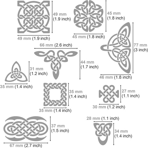 Aleks Melnyk No.37.3 Metal Journal Stencil, Pyrography Celtic Patterns, Wicca Stencil, Celtic Knot Stencil, Viking Stencil, Wood Burning Template,...