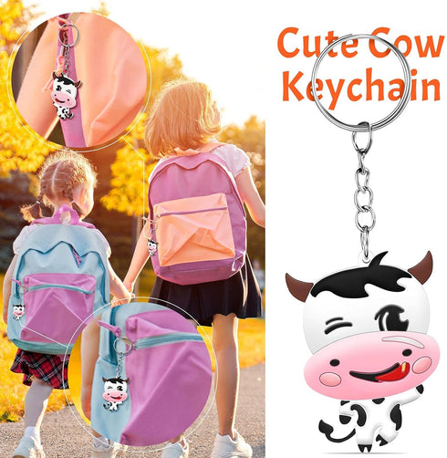 MTLEE Cow Party Favors Cute Rubber Cow Keychain Farm Laughing Cow Animal Cow Baby Keychains for Boys Girls Teens School Carnival Rewards Baby Show...
