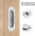 Mesee 2 Packs Flush Sliding Door Handles with Fixing Screws, Stainless Steel Recessed Oval Drawer Pull Handle Concealed Finger Pulls for Wardrobes...