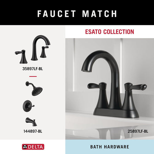 Delta ESA35-MB Esato Double Towel Hook Bath Hardware Accessory in Matte Black...