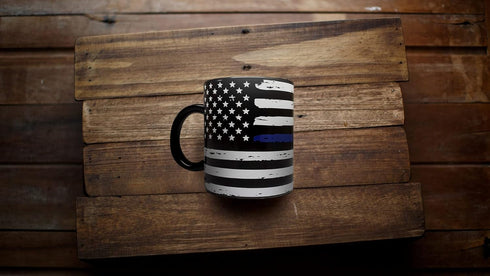 All Sale Outlet Thin Blue Line - Blue Lives Matter 11oz Matte Black Mug - Grade A Quality - Support Law Enforcement/Police Officer Cop - Foam Box ...