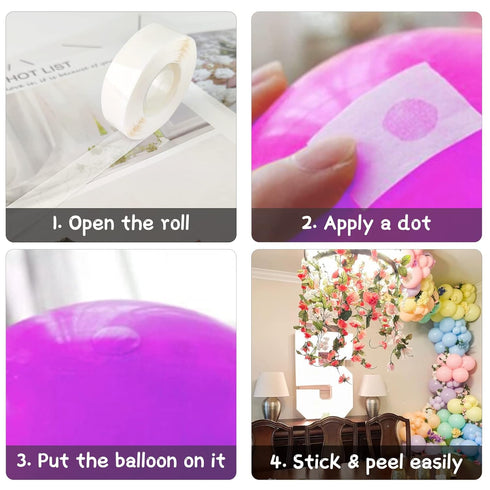 4000Pcs Glue Dots for Balloon, Point Dots, Removable Adhesive Point Tape, Double Sided Dots Stickers for Craft & Wedding Decoration...