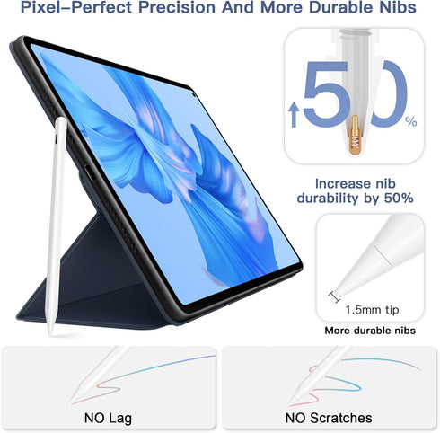 iPad Pencil 2.5X Fast Charge,Low Latency,Compatible with 2018-2024 iPad 6th/7th/8th/9th/10th Gen,iPad Pro(M4),iPad Pro 11''/12.9'',Apple Pen for i...