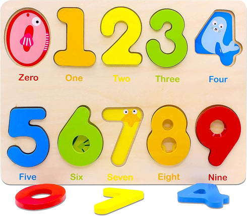 Aile Wooden Preschool Learning Number Puzzles Toys for Kids Age 2-4? Educational Toys...