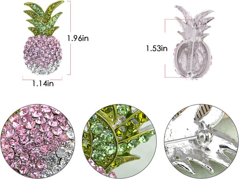 Alilang Elegant Ombre Rhinestone Tropical Pineapple Hawaiian Island Fruit Brooch Pin...