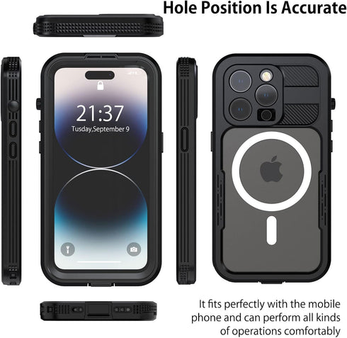 iPhone 14 Pro Case Waterproof,Full-Body Shockproof,Dustproof, Anti-Scratch, Anti-Stain,Camera Lens Protector Phone Case with Build-in Screen Prote...