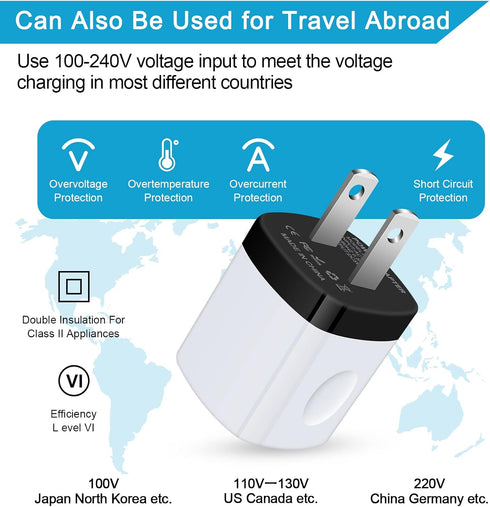 USB Wall Adapter,Charger Cubes,5Pack 1A Travel Single Port Wall Charger Plug Charging Block Box Compatible Phone 15/14/13/X/XR/8/7/6/6S Plus,Samsu...