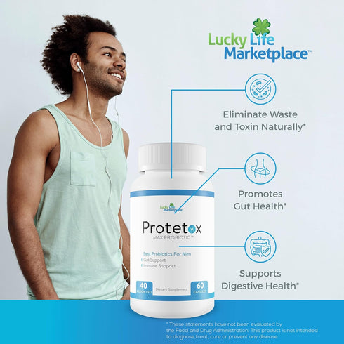 Protetox Max Probiotic - Premium Probiotic Formula - Help Reduce Gut Bloat & Support Digestive Health - Natural Immune Support - Best Probiotics f...