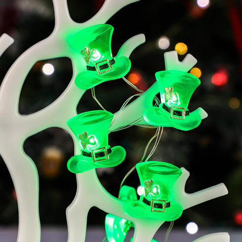 Impress Life Green Hat String Lights, Battery Operated/USB Plug-in 10ft LED with Remote for Decor Bedroom Home Garden Wedding Party for New St. Pa...