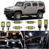 White LED Interior Lights Kit for Hummer H3 2006 2007 2008 2009 2010 Dome Footwell Vanity Mirror Trunk Cargo License Plate Lights Interior LED Lig...