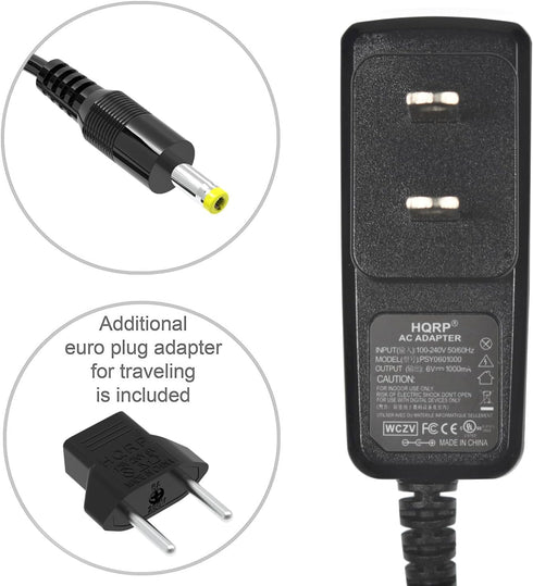 HQRP 6V AC Adapter Compatible with Sony AC-6013 RDP-M5IP RDP-M7iP Portable Speaker Dock Power Supply Cord Adaptor 1-489-625-11 RDPM5iPBLK RDPM5IPS...