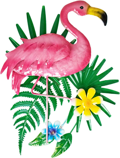 Pink Flamingo Wall Decor, Outdoor Metal Wall Art, Flamingo Gifts for Woman, Decoration for Garden, Yard, Party...