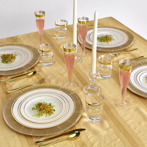Elegant Disposable Charger Plates For Party - 13” (10 Piece) , Perfect for Celebrations & Events, Gold...